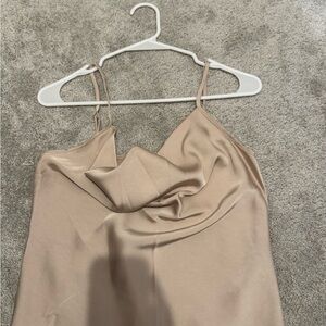 SHEIN Cream Elegant Satin Cowl Neck Top- NEW WITH TAGS!!